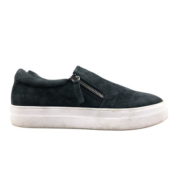 Steve Madden Women's Size 8M Glaammar Grey Suede Side Zip Platform Shoes - Picture 1 of 13
